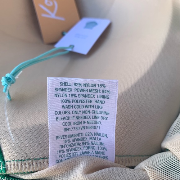 NWT NEW Kona Sol Green Full Coverage One Piece Tummy Control Swimsuit LG 12/14 - Picture 15 of 15